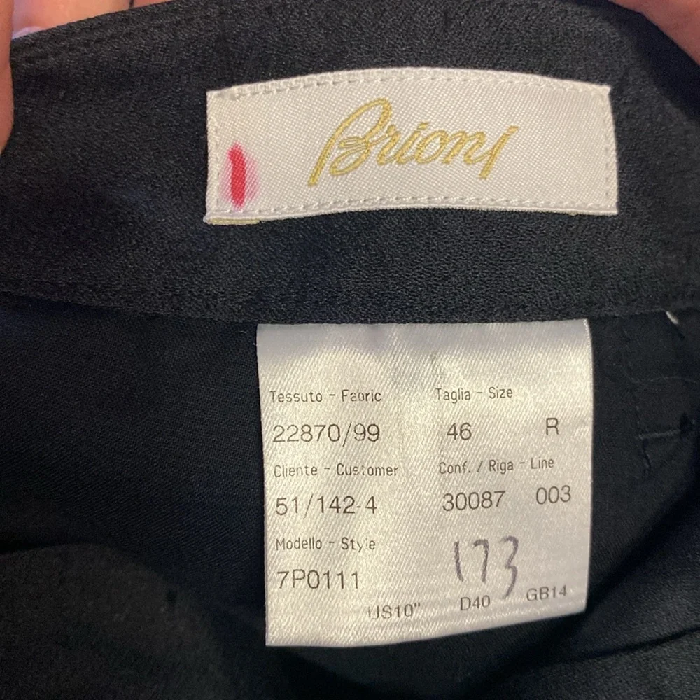 BRIONI SILK SHANTUNG WOMENS FLAT FRONT STRAIGHT LEG TROUSERS 10